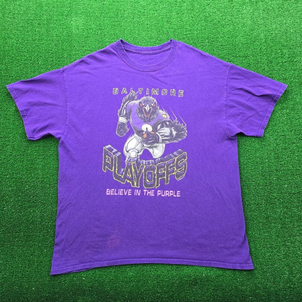 Baltimore Ravens Tshirt Mens XL Playoffs Believe in the Purple Sports Football
